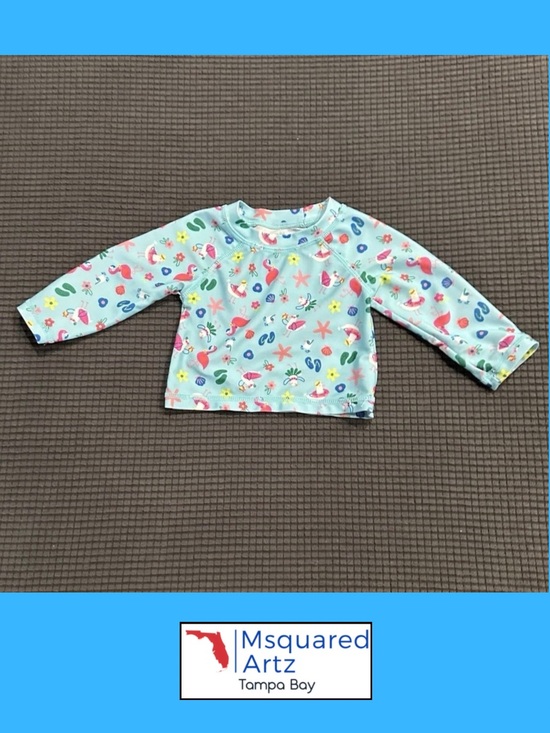 First Impressions Other - First Impressions Baby Rash Guard Swim Shirt 3-6 Months Flamingo UPF Beach Top